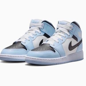 BRAND NEW: NEVER WORN   Air Jordan 1 Mid 'Ice Blue/Black-Sail- White